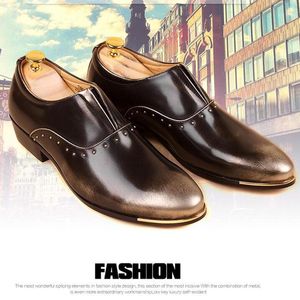 Zapatos de cuero genuino de moda de primavera y otoño para hombre, zapatos Oxford planos transpirables de negocios de retales, zapatos de oficina para hombre, vestido