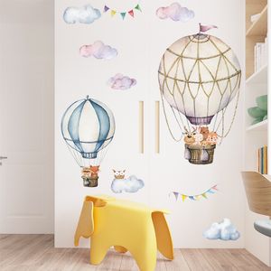 Ballon à air chaud Stickers Muraux pour Enfants chambre Maternelle Décoration Murale Auto-adhésif Vinyle PVC Stickers Muraux Art Peintures Murales Affiche