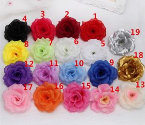 HOT Artificial Rose Flower Heads cloth Decorative Flowers Party Decoration Wedding Wall Flower Bouquet White Artificial Roses Bouquet 8CM