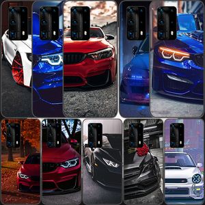 Rouge bleu chaud pour BMW Écouteur de téléphone transparent doux pour Huawei P30 Lite P10 P20 P40 P50 Pro Mate 40 Pro 30 20 10 Lite Cover Silicone