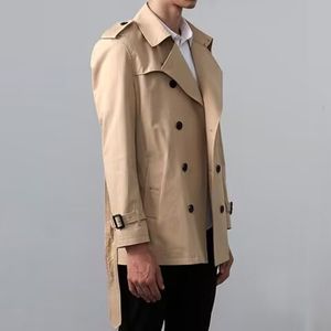 CHAUD CLASSIQUE ! Hommes Trench-coats courts mode Angleterre Style marques de coton de haute qualité conception trench-coat à double boutonnage pour hommes / hommes veste de printemps B86887F570 S-XXXL