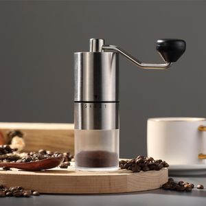 Hot Coffee Manual Grinder Small Coffee Pruishige Coffee Bean Grouding Tools en acier inoxydable facile à nettoyer la machine un clic rapidement