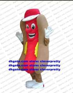HOT DOG HOTDOG Mascot Costume Adult Cartoon Character Outfit Suit Canvass Business Orders Ribbon-cut CX4046