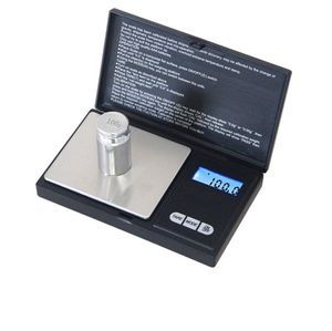 Échelle de poids de poche numérique noire électronique chaude 100g 200g 0.01g 500g 0.1g Bijoux Échelle de diamant Balance Échelles Affichage LCD avec emballage