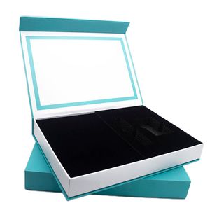 Caja de tarjeta de regalo magnética azul cielo rígida de cartón de caja de imán de lujo caliente con inserto de espuma