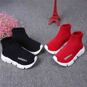 Hot Fashion Boots For Kids Speed Trainer Sock Shoes Toddler Boys Girls Youth Socks Sneakers Black Red Children Designer Shoes