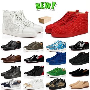 Hot Fashion Designer Red Bottoms Chaussures habillées Luxury Low High Black White en cuir Basque en cuir fabriqué en Italie Femme Talons Loafers Pikes Femmes décontractées Men Trainers