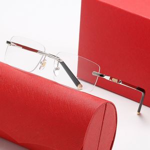 Lunettes de soleil de créateur de mode chaude femmes hommes classiques lunettes de luxe lunettes sans monture rectangle en métal corne de buffle haute qualité mode dame lunettes claires