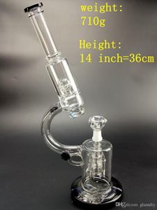 Hot Microscope Glass Bong Oil Rigs Bongs Fumar Hookahs Dual Chamber 4 Rocket UFO Percolador Dab Rig Water Pipes