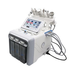 Hot Portable 6 en 1 H2O2 Hydra Beauty Appareil Facial Aqua Oxygen Jet peeling Hydradermabrasion Machine avec RF Cold Hammer Skin Scrubber Ultrasound Deep Cleansing