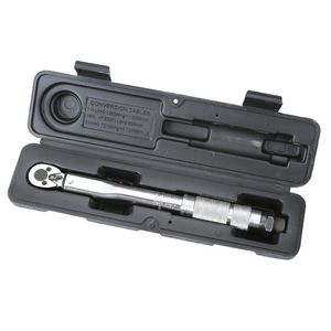 Llave de torsión ajustable preestablecida de precisión, herramientas manuales, llave de ajuste de torsión, caja de plástico de superficie de espejo de 1/4 pulgadas 5-25NM