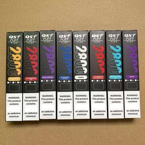 HOT Puff Flex QST dispositif jetable vape E kits de cigarettes 0% 2% 5% 2800 bouffées 8ML préremplies 28 couleurs VS XXL Plus MAX