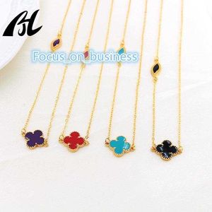 Vente chaude 18K Gold Donny Femmes Four Leaf Clover Collier Bijoux Lucky Pendant Collier