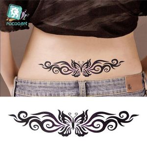 Offre spéciale 2020 papillon fleur filles tatouage temporaire noir conception taille corps faux tatouage autocollant jambe ventre étanche pour les femmes