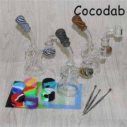 Venta caliente 6.3 "vidrio bong cubilete bongs tubería de agua plataformas petroleras tuberías de agua de vidrio burbujeador de vidrio con brazaletes de cuarzo