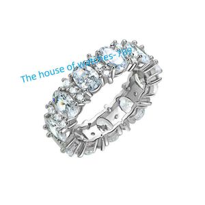 Vente chaude 925 Luxurage en argent sterling 5a Bagues de fiançailles de mariage ovale cz dames Ring diamant pour femmes