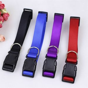 Gran oferta, Collar de nailon ajustable para perros pequeños, cachorros, gatos, collares para mascotas, negro, rojo, azul o rosa, S/M/L/XL