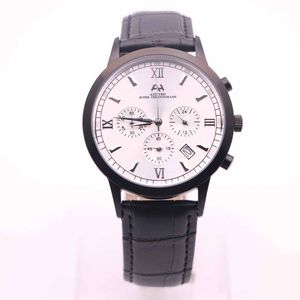 Venta caliente AEHIBO Batería de cuarzo Todos los subdiales que trabajan Reloj para hombre Relojes con fecha 43 mm Esfera blanca Súper cronógrafo Hardlex Relojes de pulsera de seis manos