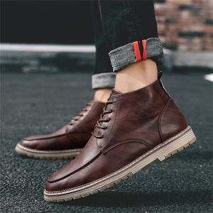 Venta caliente-Botines para hombres Botas de tubo alto de moda Zapatos de vestir cortos transpirables para estudiantes Mejor venta 40