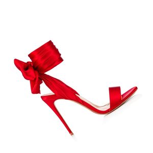 Venta caliente-aps famosas sandalias Zapatos de mujer Tacones altos Peep Toe Sandalia Party Tobillo Correa moda rojo T show calzado