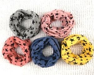 Venta caliente Bebé niños niñas sonrisa bufanda Anillo para niños otoño e invierno Nueva moda bufanda niños estrellas Bufandas Wraps 8 colores para elegir