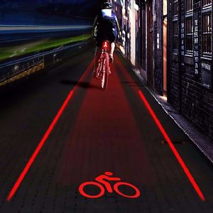 Vente chaude vélo LED feu arrière voyant d'avertissement de sécurité 5 LED + 2 lampe laser nuit VTT feu arrière Set accessoires de vélo T191116