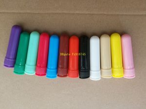 Inhalador nasal en blanco Botella de aromaterapia Inhaladores nasales Palos con mechas 12 colores