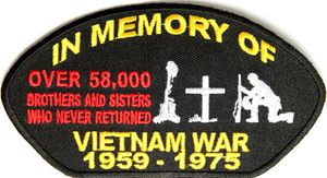 Patch de casquette personnalisé en mémoire du Vietnam, Badge personnalisé à repasser ou à coudre, support de veste ou taille de poitrine, offre spéciale, livraison gratuite