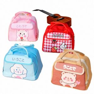 Vente chaude Mignon Sac À Lunch Isolé Femmes Enfants Carto Brun Rose Sacs Glacières Portable Boîte À Lunch Fourre-Tout Alimentaire Sacs De Pique-Nique En Gros A9B0 #