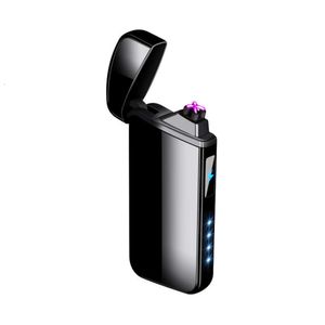 Valeur à chaud à double arc USB Charges électriques Plasma de cigarettes Light avec une batterie LED Affichage
