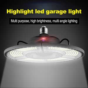 Hot sale E27 LED Deformable Folding Garage Lamp Super Bright Industrial Lighting 60W 80W 100W UFO High Bay Industrial Lamp for Warehouse