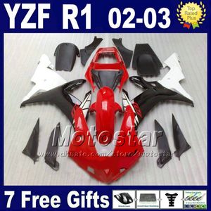 Gran oferta de carenados para 2002 2003 YAMAHA R1, kits de cuerpo rojo blanco moldeado por inyección YZF1000 02 03 yzf r1, juego de piezas de kit de carenado