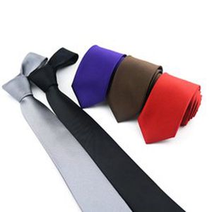 Cravate formelle pour hommes 6CM de largeur Polyester couleur unie cravates personnalisées étroites 2.36 pouces marié Gentleman cravates Gravata