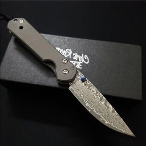 Grosses soldes! Poignée EDC Sebenza Couteaux d'outils de fraisage CR Poche pliante Damas 60HRC CNC Petit titane mercerisé Chris Knives Reeve BM42 Ldib