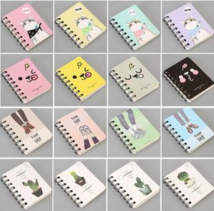 Blocs de notas Kawaii Japón dibujos animados lindos animales bobina cuaderno diario agenda bolsillo libro oficina escuela suministros