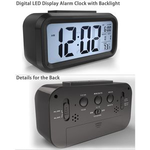 Venta caliente LED Digital despertador de alarma Backlight Snozze Mute Calendario Desktop Electronic Bcaklight Table Clocks Clock de escritorio