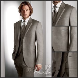 Vente chaude Gris clair Smootmedos High Quality Man Maridal Suit Notch Two Button Men Dîner Prom Prom Blazer (veste + pantalon + cravate + gilet) 18
