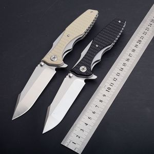 Couteau pliant de haute qualité 0393 Flipper 8CR13mov Blade en satin G10 + Handle en acier Poulier des couteaux pliants ouverts rapides EDC Équipement
