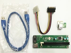 Gran oferta PCI-E PCI E Express 1X a 16X tarjeta vertical + Cable extensor USB 3,0 con fuente de alimentación para Bitcoin Litecoin Miner 60CM