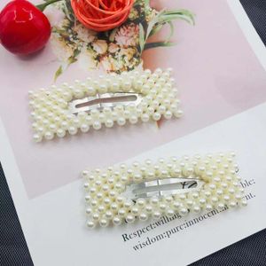 Coiffes Pearl Hair Summer Geometric Snap Barrettes Stick Hairpin Accessoires pour femmes clips outils de style