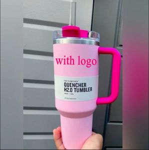 Stock de vente chaude 1: 1 Même stock américain Winter Pink Édition limitée H2.0 Cosmo Pink Parade TUMBLER 304 tasses à vin swig Cadeau de la Saint-Valentin Flamingo Target Bouteilles d'eau rouges USA