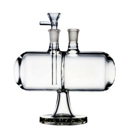 Venta caliente Bongs de vidrio de percolador recto 14 mm Plataformas de aceite de pipas de agua conjuntas femeninas con cascada infinita y gravedad invertible