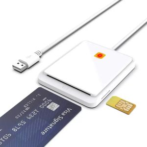 Offre spéciale USB 2.0 lecteur de carte à puce mémoire pour banque d'identité SIM CAC carte d'identité Cloner connecteur adaptateur pour Windows XP Windows 7/8/8.1/10