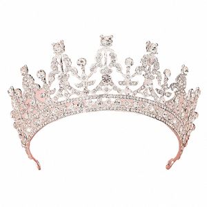 Venta caliente Accesorios de boda Novia Rhineste Crystal Crown Tiaras para Queens Cora M4Qt #