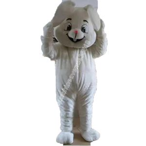 Ventes chaudes mignon lapin blanc mascotte Costume haut dessin animé thème personnage carnaval unisexe adultes taille noël fête d'anniversaire tenue de plein air costume