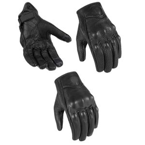 Gants de moto en cuir de vente chaude écran tactile en peau de chèvre MX gants de motocross course équitation Gant Dirt Bike Moto gants vintage H1022