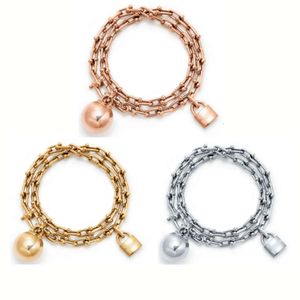 Vente chaude anniversaire cadeau de Noël boîte bleue TF classique designer tiff bracelet top vente chaude couche d'argent enveloppé bracelet cravate ronde boule serrure tête fer à cheval en forme de U