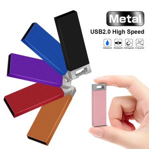 Vente chaude Sliver Metal USB Flash Drive High Speed Pen Stick Memory 2GB 4GB 8GB 16GB 32GB 64GB Tiny Disk Pendrive