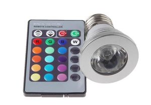 Vente chaude 3W E27 GU10 MR16 E14 RGB LED Spotlight 1 Set 16 LED à changement de couleur avec contrôleur sans fil pour la fête à la maison