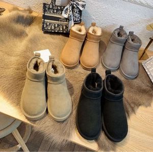 Venta caliente Australia Botas cálidas clásicas australianas EE. UU. GS 585401 Mini bota de nieve para mujer Invierno Piel completa Mullido peludo Satén Tobillo Botas niños Botines zapatillas US3-14 DE